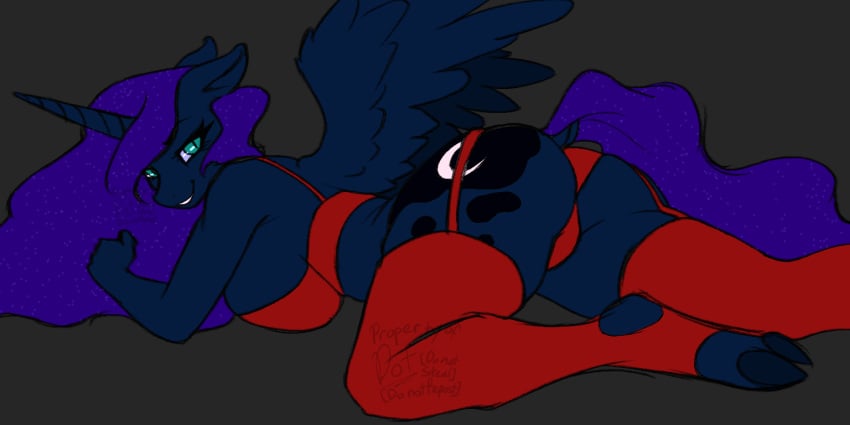 artist_request ass bedroom_eyes hooves lingerie looking_at_viewer looking_back my_little_pony my_little_pony_friendship_is_magic no_background open_wings panties presenting_ass presenting_hindquarters princess_luna_(mlp) side_boob