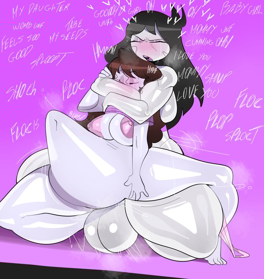 1girls age_difference balls belly_inflation big_balls black_hair blush bottomless bottomless_female closed_eyes clothed_sex completely_nude completely_nude_futa cum cum_in_pussy cum_inside cumflated_belly cumflation daughter deep_penetration dialogue english_text female futa/female futa_on_female futanari grabbing grabbing_from_behind heart huge_cock huge_testicles incest inflation jaiden jaiden_animations jaidens_mom large_penis looking_at_viewer mother mother_and_daughter nude nude_female nude_futa open_mouth open_smile partially_clothed penetration pink_background sex sex_from_behind simple_background sitting sitting_on_person size_difference stomach_bulge stomach_deformation stomach_inflation tayuri text vaginal vaginal_insertion vaginal_penetration vaginal_sex white_body white_skin