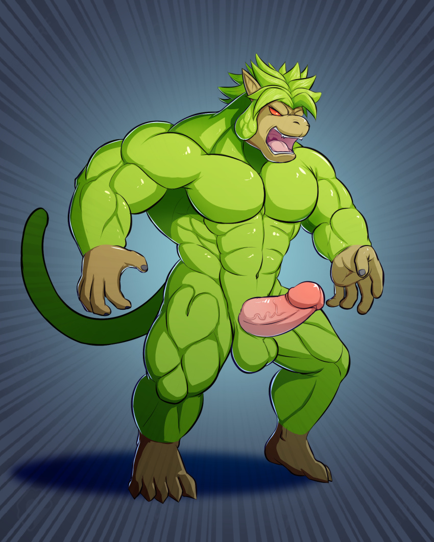 ape broly broly_(dragon_ball_z)_1993 dragon_ball dragon_ball_z legendary_super_saiyan male male_only muscular nude oozaru primodrago red_eyes simple_background solo