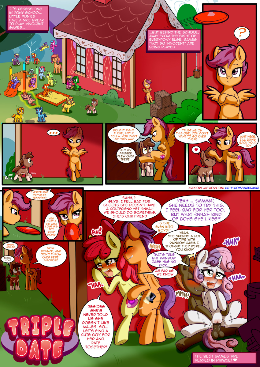 ... 2018 ? absurd_res anibaruthecat apple_bloom_(mlp) ass balls blush button_mash_(mlp) closed_eyes comic crate cutie_mark cutie_mark_crusaders_(mlp) dialogue earth_pony english_text equine eyelashes eyewear female feral flying friendship_is_magic frisbee glasses group hair half-closed_eyes heart highres hooves horn horse male male_penetrating mammal my_little_pony open_mouth pegasus penis pony pussy scootaloo_(mlp) sex smile straight sweetie_belle_(mlp) tender_taps_(mlp) text unicorn wings young