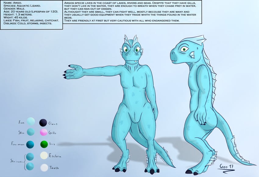 amphibian anthro argo geowolf lizard male model_sheet nude reptile scalie