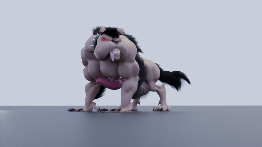 aggressive all_fours angry animal_genitalia animal_penis anthro balls big_balls big_breasts big_penis blender_(artwork) blender_cycles breasts bulldog canid canine canine_genitalia canine_penis canis digital_media_(artwork) domestic_dog futanari genitals gynomorph intersex mammal mastiff molosser muscular muscular_gynomorph muscular_intersex partially_furred penis solo the_human_wolf werecanid werecanine werecreature weredog