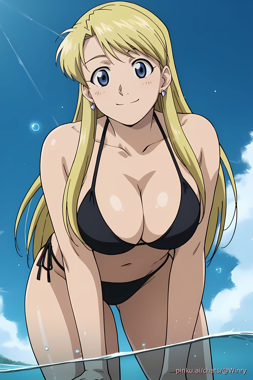 ai_generated aichat beach bikini candid ecchi fullmetal_alchemist pinku pinku.ai pinkuai swimming winry_rockbell