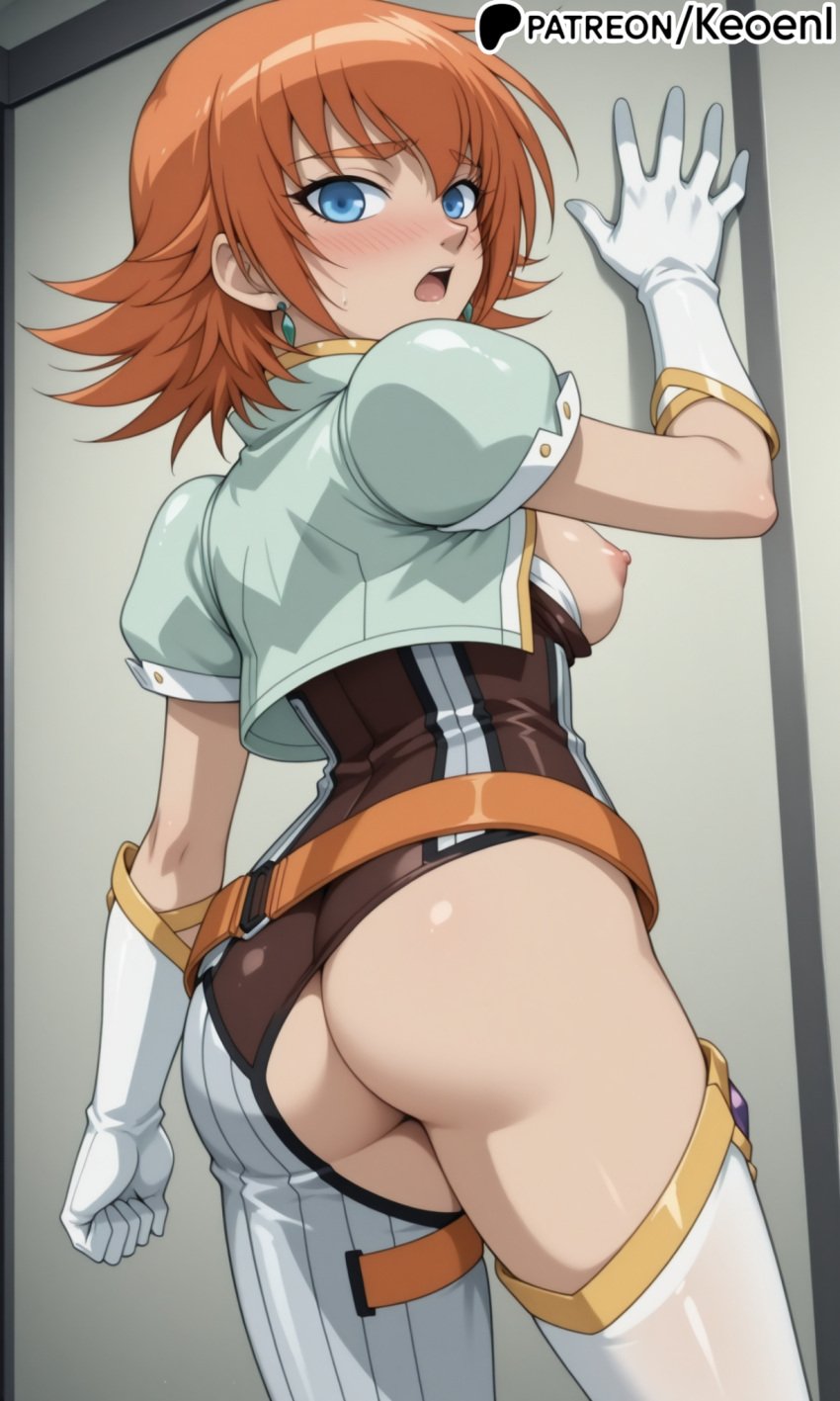 1girls accurate_art_style ai_generated areola areola_slip areolae ass bakugan bakugan_battle_brawlers bed bedroom big_ass big_breasts blue_eyes blush breasts cartoon_network cleavage exposed_breasts exposed_pussy female female_only gloves hi_res huge_ass inviting inviting_to_sex jacket keoenl legs legs_up lying_on_bed masturbation medium_breasts mira_clay nipples nude on_back on_bed orange_hair patreon pussy sexy short_hair solo solo_female surprised thick_thighs thigh_highs wall wide_hips