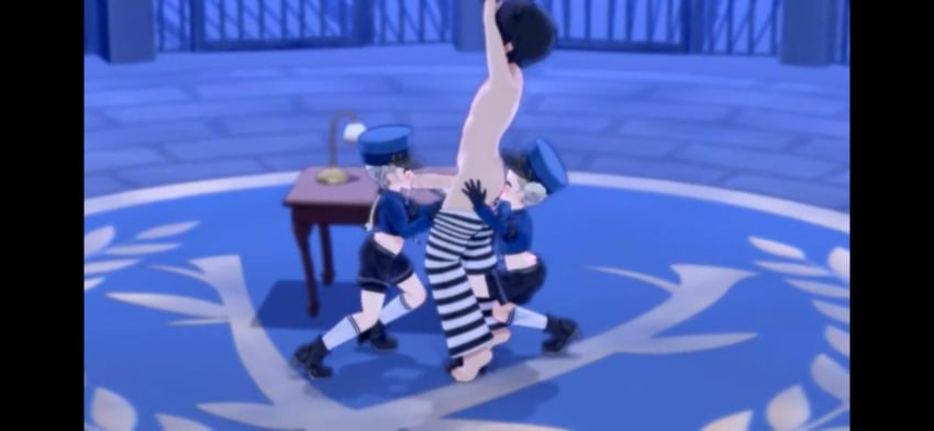 akira_kurusu anime ass_eating big_penis blowjob caroline_(persona_5) deepthroat footlong footlong_slong horsecock huge_cock justine_(persona_5) mantis_x nice_ass persona_5 twink