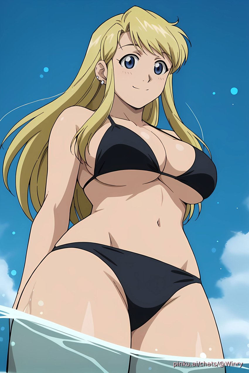 ai_generated aichat beach bikini candid ecchi fullmetal_alchemist pinku pinku.ai pinkuai swimming winry_rockbell