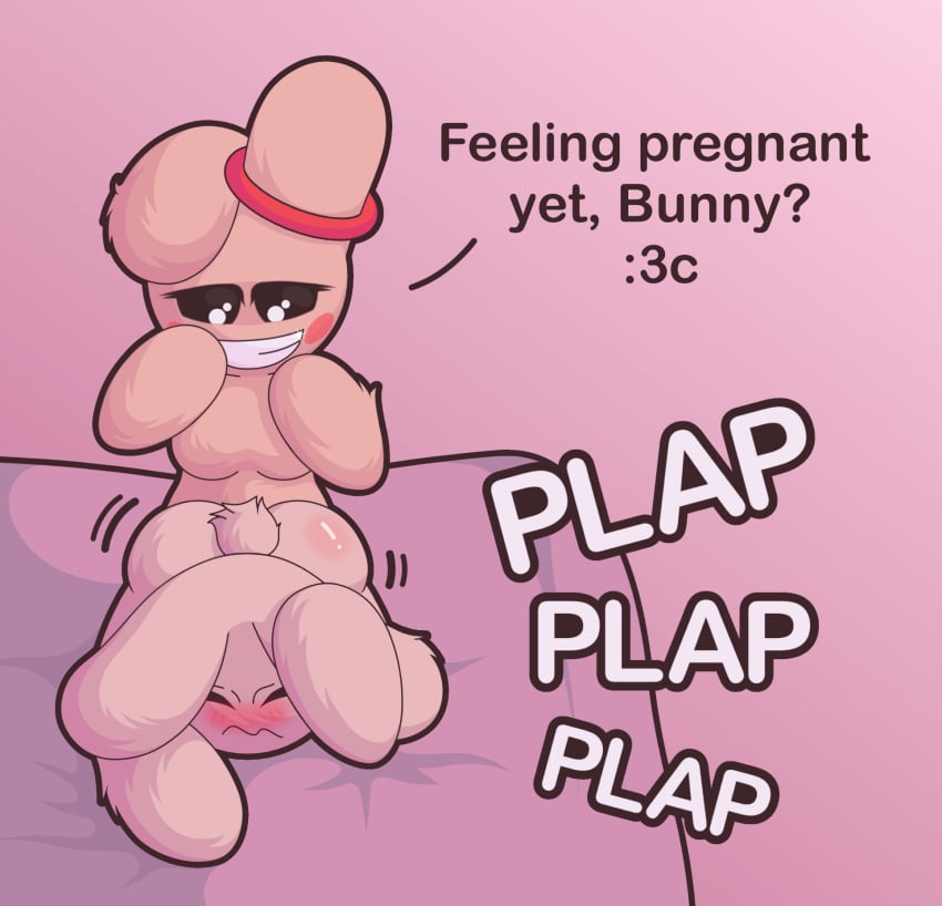 2025 :3c all_fours anal anthro ass bed big_ears black_eyes blush blush_lines breasts bunny_maloney bunny_maloney_(character) candy_bunny cel_shading closed_eyes dialogue digital_media_(artwork) dominant dominant_gynomorph dominant_intersex duo ear_accessory english_text featureless_breasts frackntoaster from_behind_position fur furniture grin gynomorph gynomorph/male gynomorph_penetrating gynomorph_penetrating_male hi_res holding_ear intersex intersex/male intersex_penetrating intersex_penetrating_male lagomorph leporid looking_at_another male male_penetrated mammal motion_lines narrowed_eyes nude on_bed onomatopoeia penetration pink_body pink_fur prone_bone_position pupils rabbit sex shaded short_tail simple_background smile sound_effects squint submissive submissive_male tail text white_pupils