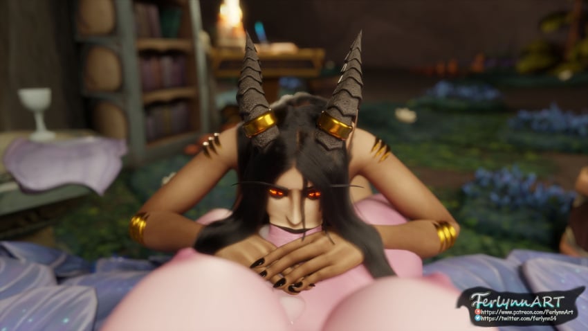 3d blood_elf blowjob deepthroat female ferlynn futa_on_female futanari intersex night_elf pov pov_eye_contact sinestra world_of_warcraft