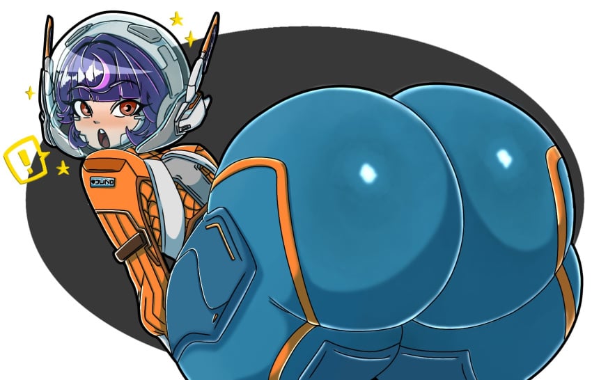 ! 1girls acubedpersonoid alternatesecret asian asian_female ass ass_bigger_than_head ass_focus bent_over big_ass blizzard_entertainment bubble_butt child_bearing_hips colored dat_ass dumptruck_ass female female_only helmet hips_wider_than_shoulders huge_ass juno_(overwatch) open_mouth overwatch overwatch_2 purple_hair short_hair simple_background solo tagme teeth teo_minh thick_thighs tongue wide_hips