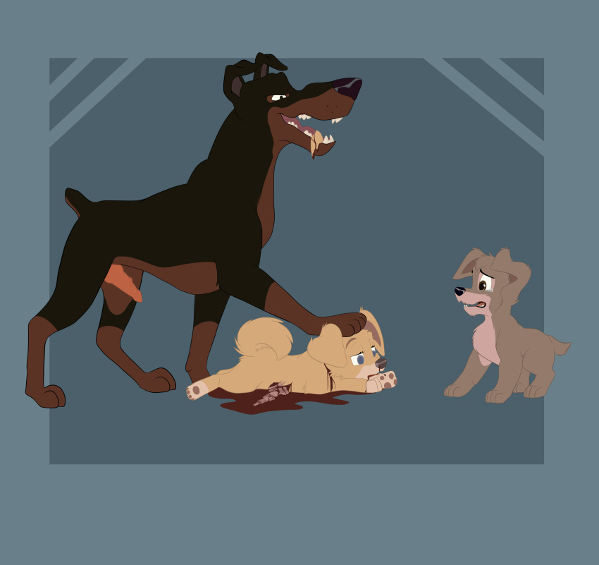 angel_(lady_and_the_tramp) blood blue_eyes brown_eyes canine crying dead_eyes death disney female forced gore hi_res high_resolution highres knot lady_and_the_tramp male mammal panting penis rape sadism scamp scared shocked smooth_fur snuff tears xxgato