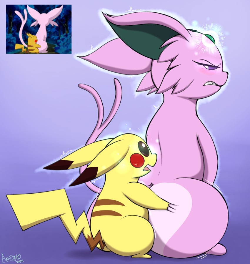 absurd_res an-tonio ass big_butt blush butt_grab duo eeveelution energy espeon eyelashes female female_penetrated feral feral_on_feral feral_penetrated feral_penetrating feral_penetrating_feral fur generation_1_pokemon generation_2_pokemon gradient_background hand_on_butt hi_res larger_female looking_back male male/female male_penetrating multicolored_body nintendo open_mouth penetration pikachu pokemon pokemon_(species) purple_body quadruped sex simple_background size_difference smaller_male teeth tongue yellow_body yellow_fur