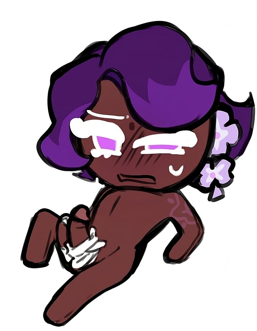 aroused cookie_run cookie_run_kingdom flustered lilac_cookie magpiered male male_only masturbation panties_around_penis