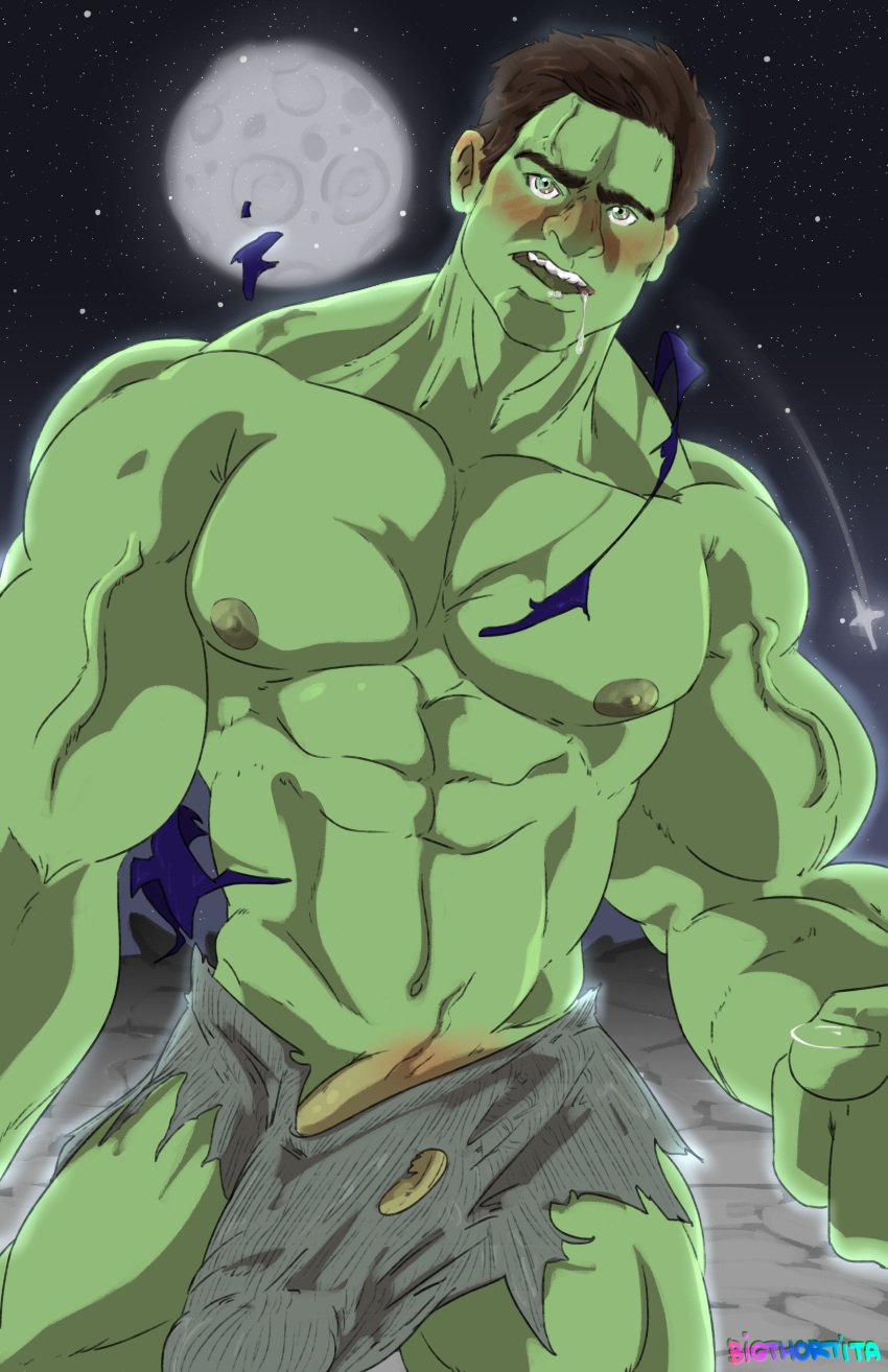 balls bara big_penis bigthortita boner bulge erection erection_under_clothes growth hulk hulk_(series) hulked_out male male_only marvel muscle_growth muscles muscular penis ripped_clothing solo solo_male