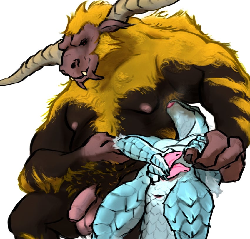 2_penises anthro anus arm_hair armpit_hair balls biceps body_hair capcom charcoal_inpachi chest_hair duo fanged_wyvern fangs flaccid foreskin fur genitals hairy hand_holding happy_trail hi_res horn male male/male mane masturbation monster_hunter multi_genitalia multi_penis musclegut muscular mutton_chops nipples penis primatius pubes rajang scales scalie scaly_tail slit_penis tail teeth tobi-kadachi tongue tongue_out