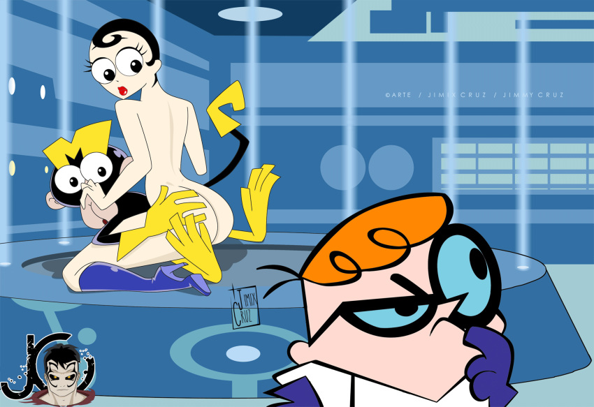 1girls 2boys agent_honeydew animated artjimx cartoon_network dexter's_laboratory dexter_(dexter's_laboratory) dial_m_for_monkey human interspecies mammal monkey monkey_(dial_m_for_monkey) primate tagme vaginal_penetration zoophilia