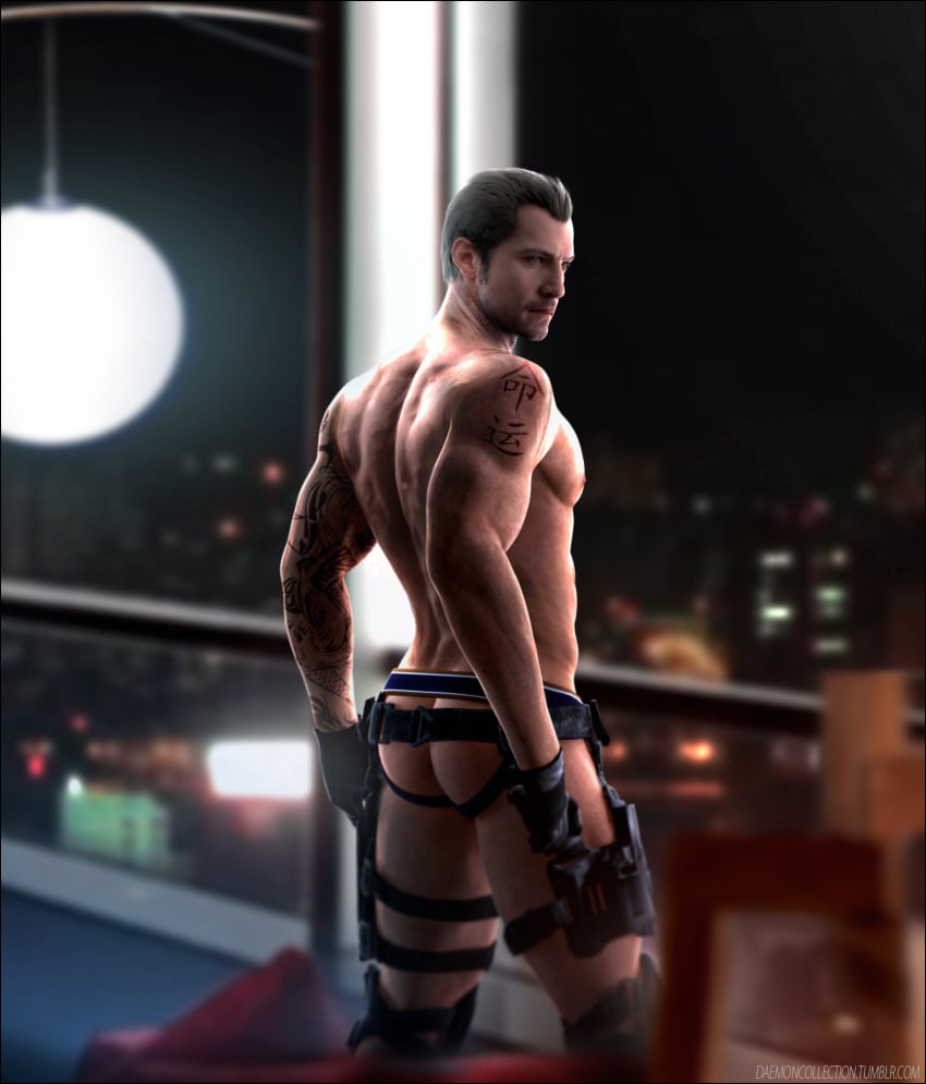 1boy 3d ass ass_focus daemoncollection gay gun konstantin_(tomb_raider) looking_away male male_only muscle solo source_filmmaker tagme tomb_raider tomb_raider_(survivor) undressing weapon