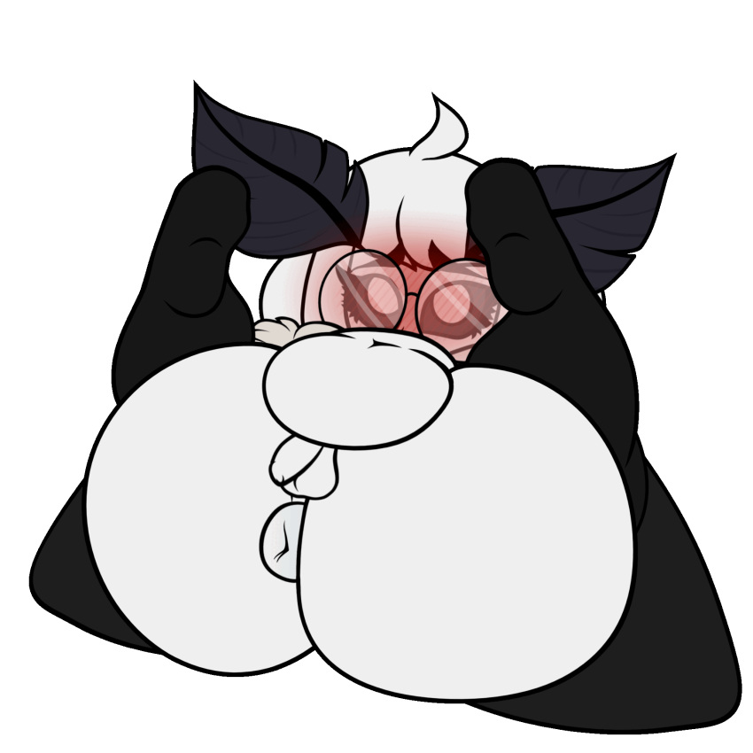 1boy animated antennae_(anatomy) anthro anus arthropod ass belly belly_overhang big_butt blush clothing embarrased_horny embarrassed eyewear feet femboy feminine_male genitals glasses hi_res huge_butt hyper hyper_butt insects legs_up legwear lepidopteran lying male male/male moth on_back penis presenting presenting_anus presenting_hindquarters puffy_anus round_glasses short_stack slightly_chubby small_penis solo solo_male spread_legs spreading submissive submissive_male teapot_(body_type) thigh_highs willow_(willowmoff) willowmoff wings