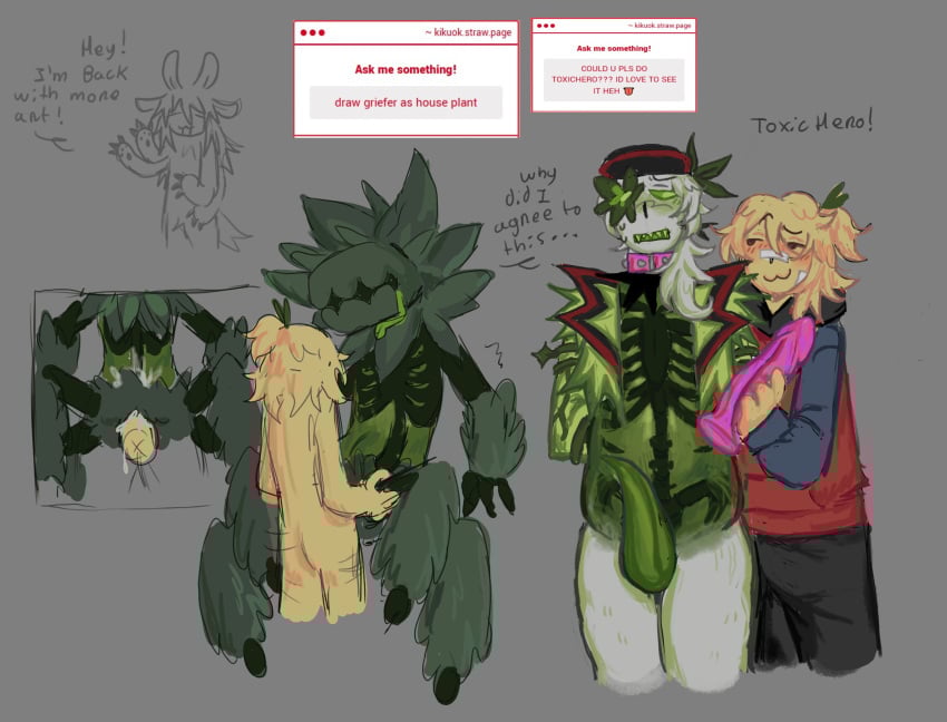 2boys block_tales chubby chubby_belly chubby_male dildo english_text green_eyes green_teeth green_tentacles griefer_(block_tales) kikuok pink_collar pink_dildo plant plant_monster plant_sex player_(block_tales) pudgy_belly request roblox roblox_game robloxian self_upload sharp_teeth strawpage_request submissive_male submissive_top tentacle_dick text two_boys two_men white_body white_hair white_skin yellow_body yellow_hair yellow_skin