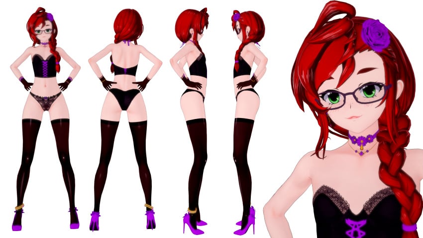 character_sheet glasses high_heels killycibo koikatsu miyamoto_yuuki red_hair tagme