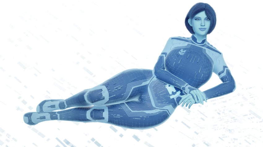 cortana halo_(series) halo_infinite hologram quantumbooted_(artist) the_weapon_(halo_infinite) thick_thighs