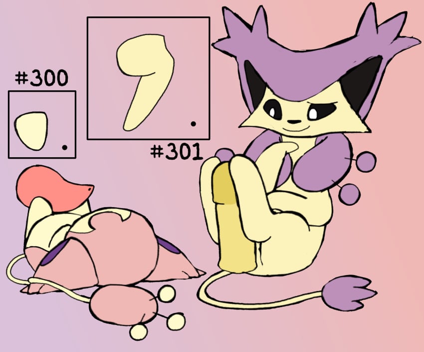 ambiguous_gender delcatty digital_media_(artwork) erection feet feral foot_fetish foot_play footjob generation_3_pokemon genitals group hashtag hi_res id_number male nintendo number penis pokemon pokemon_(species) secretsableye sex simple_background skitty smile tail tapering_penis text