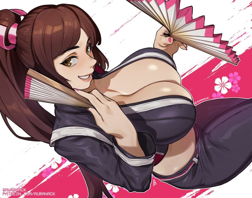 1girls aurahack big_breasts breasts brown_eyes brown_hair cleavage fatal_fury fatal_fury:_city_of_the_wolves female female_only folding_fan huge_breasts king_of_fighters large_breasts long_hair looking_at_viewer mai_shiranui ponytail