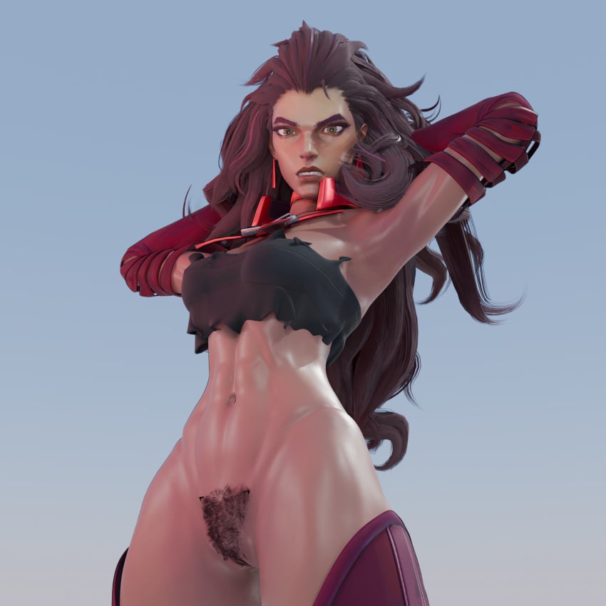 3d 3d_model 3d_render angry angry_face armor armpit_fetish armpits arms_behind_back arms_behind_head arms_up caught_off_guard changing_clothes choker clothed crop_top exposed_pussy female frown hairy_pussy large_breasts long_hair looking_at_viewer looking_down looking_uncomfortable marvel marvel_rivals midriff muscular muscular_female presenting pubic_hair ripped_clothing romani scarlet_witch scarlet_witch_(marvel_rivals) solo solo_female thighhighs toned toned_female tubetop voyeur_pov