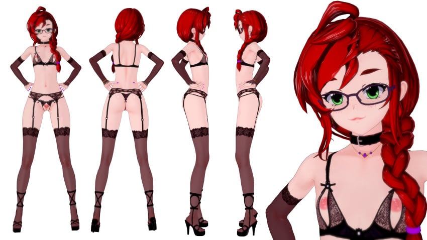 character_sheet glasses high_heels killycibo koikatsu miyamoto_yuuki platform_heels red_hair tagme