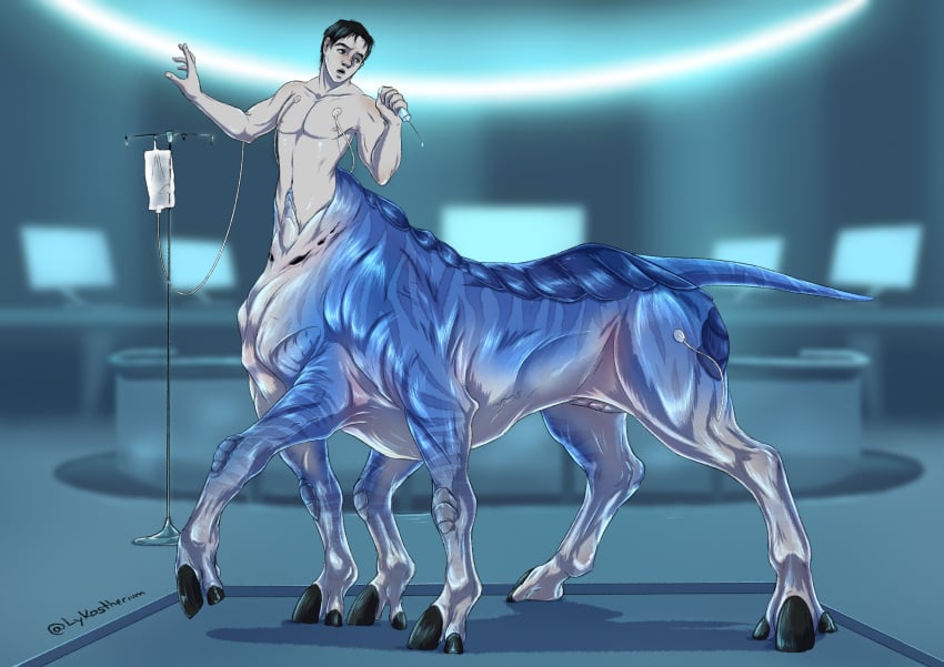 lykostherium male male_only nude solo solo_male taur