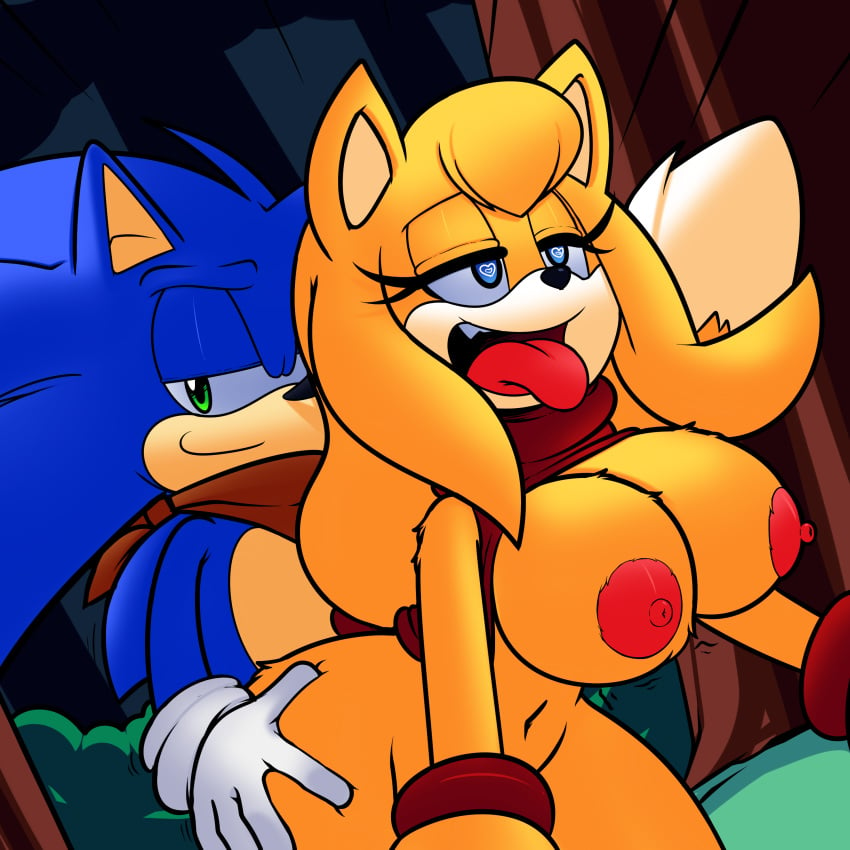 big_breasts breasts canine female forest fox hedgehog huge_breasts male mammal outdoor_sex ramdoctor sonic_(series) sonic_boom sonic_the_hedgehog superbunnygt tree zooey_the_fox