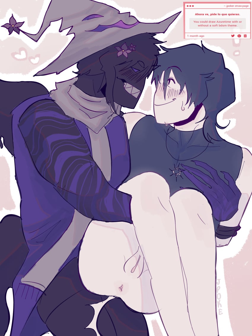 artist_name ass ass_up asshole azure_(forsaken) bridal_carry forsaken_(roblox) groping jp0ker pussy roblox robloxian self_upload soft two_time_(forsaken) wholesome