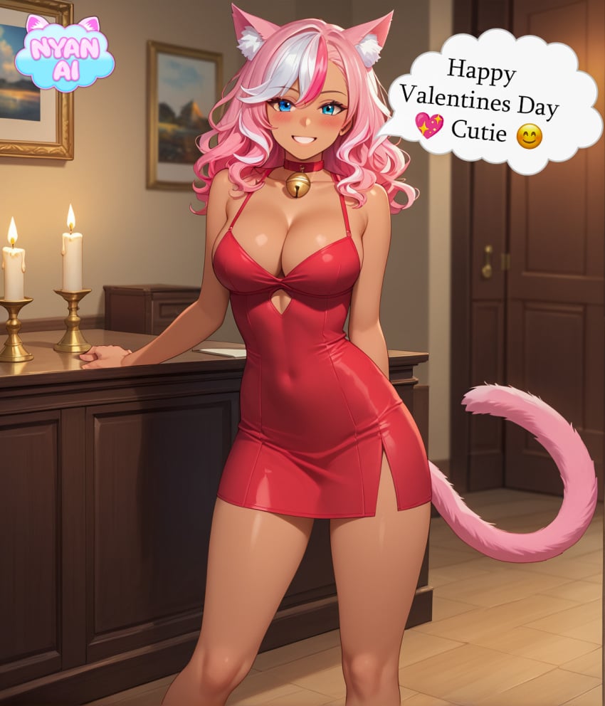 2d ai ai_art ai_assisted ai_generated ai_slut athletic bell_collar big_breasts blue_eyes blue_eyes_female blue_eyess breasts cat_ears cat_girl catgirl catgirl_ears cleavage curvaceous_figure curvy_female cutie emoji female female_focus fit_female front_view girl hair_highlights hallway hentai huge_breasts humanoid kneeling lewd looking_at_viewer mature_female mature_woman midriff naughty nsfw nyan_ai nyanai outfit pink_hair porn pose red red_collar red_dress roleplay sexy shiny_skin short_hair skimpy skimpy_dress smile solo speech speech_bubble stomach tan tan_skin tanned text text_bubble uncensored valentines valentines_day voluptuous voluptuous_female white_hair wholesome words