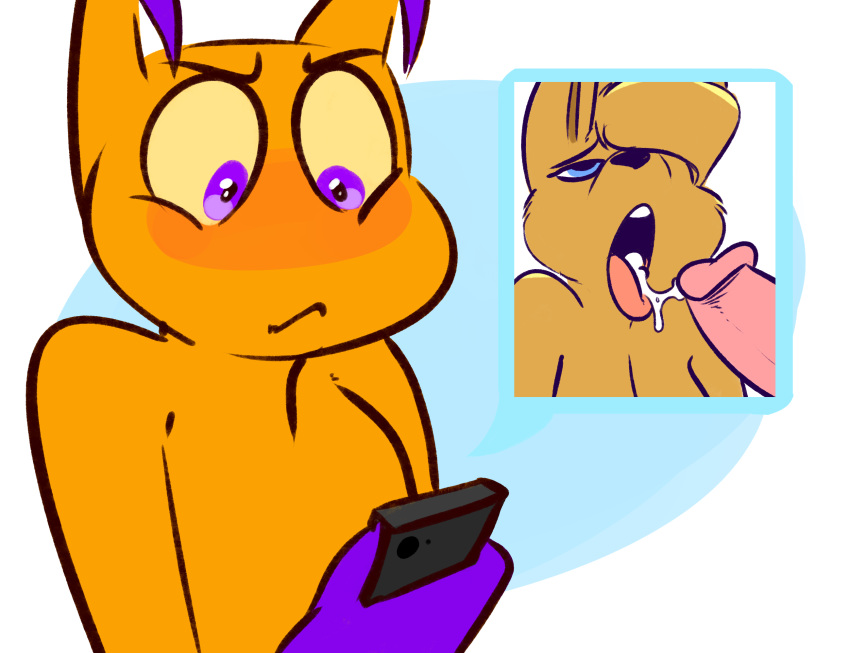 1boy 1girls anthro blush breasts cum cum_on_tongue disembodied_penis duo female humanoid_penis kangaroo kayla_(zoophobia) komponi male mammal marsupial nude open_mouth penis phone straight tongue tongue_out unknown_species vivienne_medrano zill_(zoophobia) zoophobia