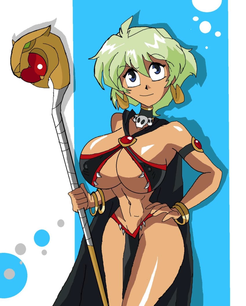 1girls bare_shoulders big_breasts blonde_hair blue_eyes bracelet breasts busty cape choker cleavage clothing cosplay crossover curvy dark-skinned_female dark_skin detailed_background disney ear_piercing earrings erect_nipples female female_only front_view goddess hand_on_hips hands_on_hip hands_on_hips hanging_breasts holding_object hourglass_figure huge_breasts human jewelry jungle_de_ikou leotard loincloth manic47 midriff mii_(jungle_de_ikou) necklace nipple_bulge older pelvic_curtain piercing pose posing queen_la queen_la_(cosplay) sarong shadow shiny shiny_skin short_hair skull_necklace solo staff standing tarzan_(1999_film) the_legend_of_tarzan thick_thighs tribal underboob voluptuous wide_hips