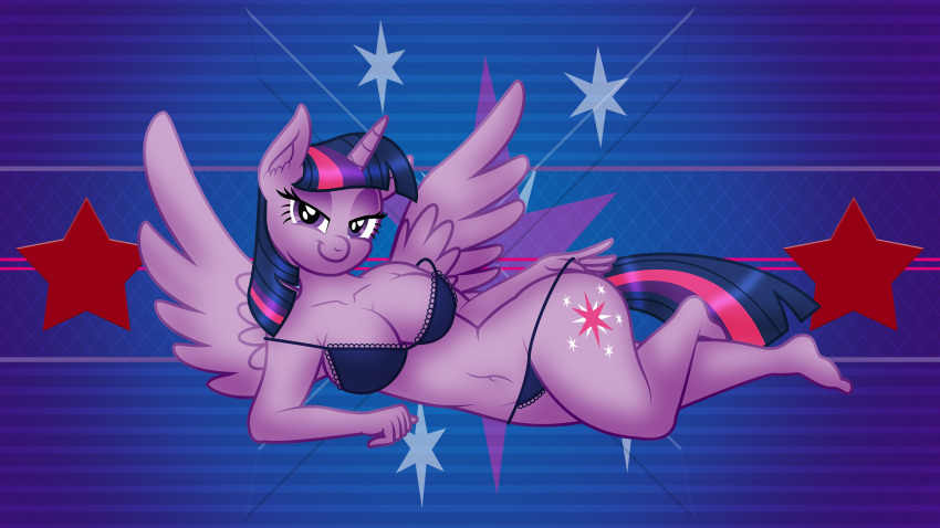 aleximusprime anthro bedroom_eyes bra friendship_is_magic hand_in_panties my_little_pony panties twilight_sparkle_(mlp)