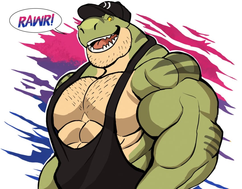 anthro bara barazoku darknaigart dinosaur jace_(darknaig) male male_only muscles muscular scalie solo solo_male tank_top tyrannosaurid tyrannosaurus tyrannosaurus_rex