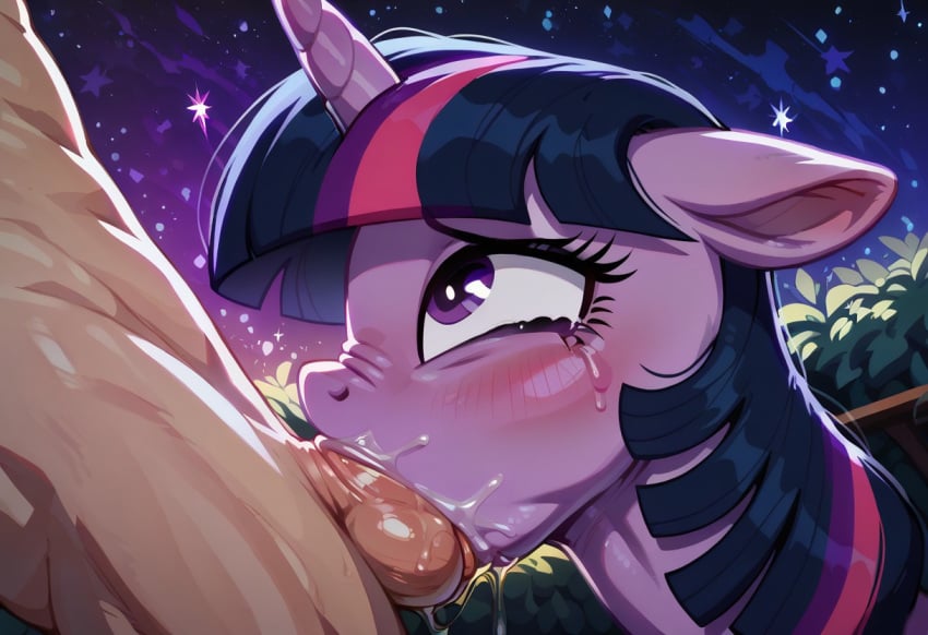 1boy ai_generated deepthroat female r.ai.ven twilight_sparkle_(mlp)