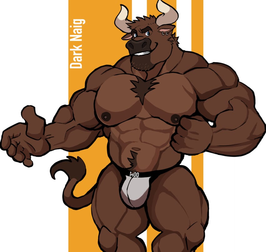 anthro balls bara barazoku bovid bovine bulge bull darknaigart flaccid furry horns male male_only muscles muscular penis solo solo_male underwear underwear_only