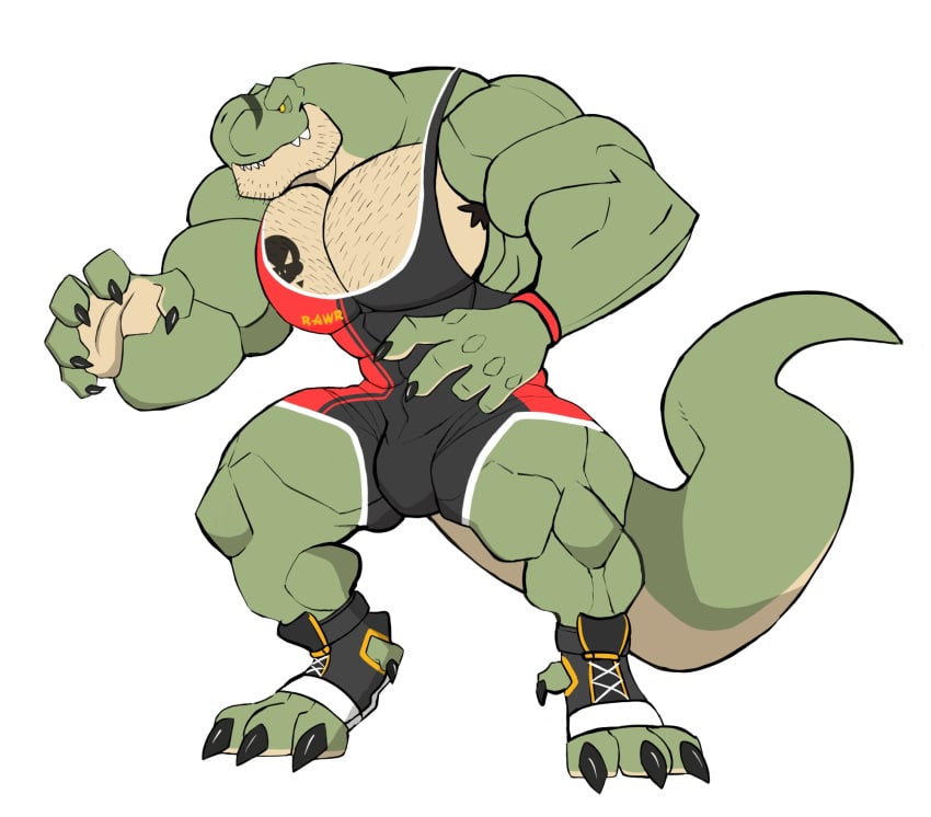 anthro armpit_hair balls bara barazoku bulge darknaigart dinosaur flaccid jace_(darknaig) male male_only muscles muscular penis scalie singlet solo solo_male tyrannosaurid tyrannosaurus tyrannosaurus_rex