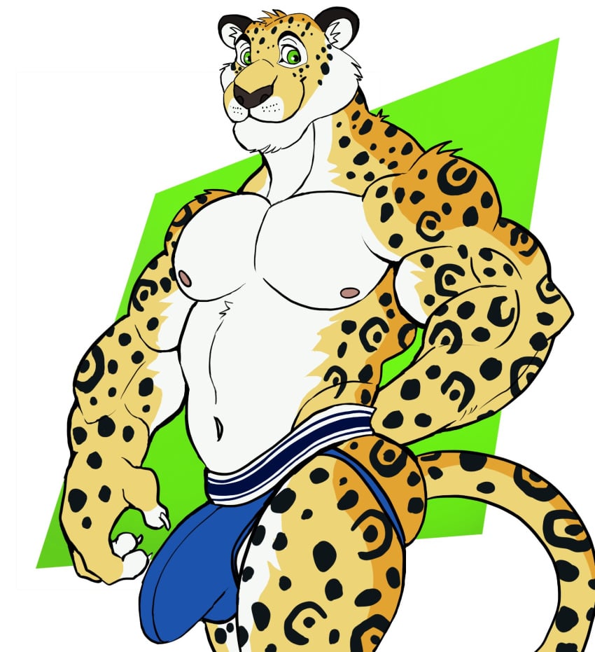 anthro balls bara barazoku bulge darknaigart flaccid furry jockstrap jockstrap_only leopard male male_only muscles muscular penis solo solo_male underwear underwear_only