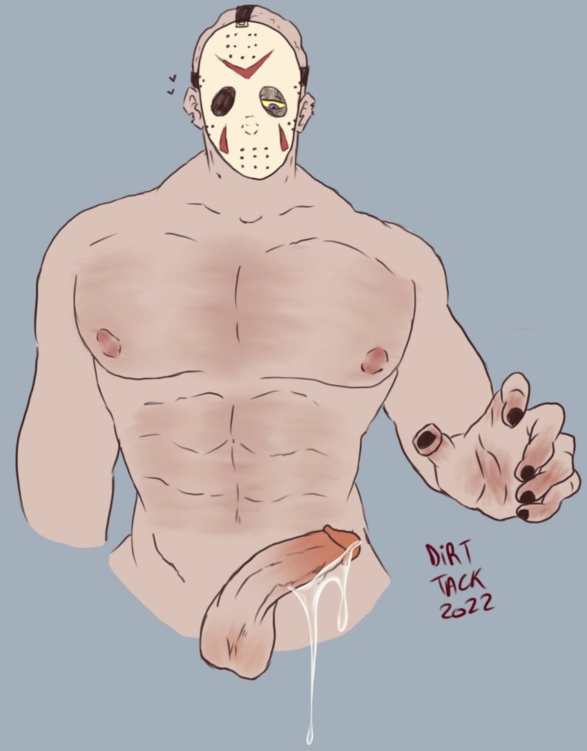 balls bara boner dirt_tack erection friday_the_13th hockey_mask jason_voorhees male male_only mask muscles muscular nude penis precum solo solo_male