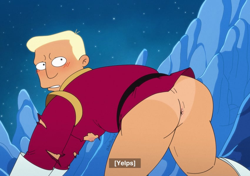 1boy antibooart anus ass bottomless futurama male_focus male_only solo tanline zapp_brannigan