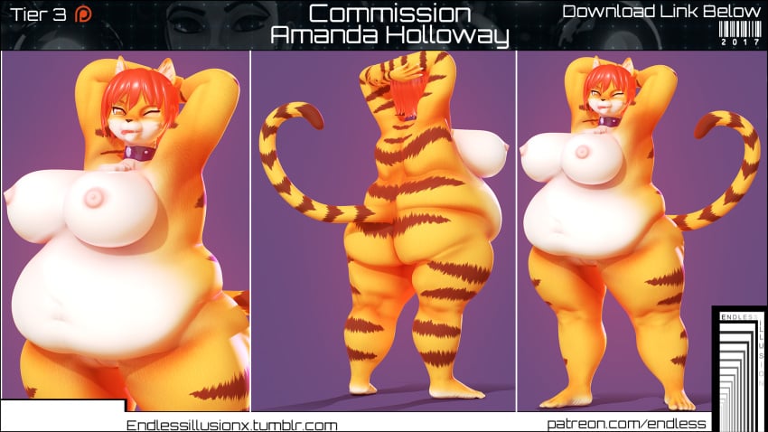 3d amanda_holloway anthro breasts endlessillusion fat feline female fur furry game_(disambiguation) gamemod hi_res mammal mod overweight sizebox turntable_(disambiguation)