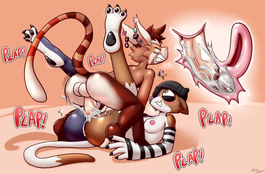 3_toes anthro anthro_on_anthro anthro_penetrated anthro_penetrating anthro_penetrating_anthro anus arm_warmers armwear balls beanie black_eyeshadow bodily_fluids breasts brown_hair calico_cat canon_x_oc claws clothing cum cum_in_pussy cum_inside cumshot domestic_cat duo ear_piercing ear_ring ejaculation epic_games erection eyelids eyeshadow feet felid feline felino felis female female_penetrated fortnite from_front_position fur genital_fluids genitals glans hair hat headgear headwear hi_res humanoid_genitalia humanoid_penis internal internal_vaginal legs_up makeup male male/female male_penetrating male_penetrating_female mammal mating_press meow_skulls_(fortnite) multicolored_body multicolored_fur nipples pattern_arm_warmers pattern_armwear pattern_clothing penetration penile penile_penetration penis penis_in_pussy piercing plap primate pussy ring_piercing sex smile striped_arm_warmers striped_armwear striped_clothing stripes tan_body tan_fur toe_claws toes vaginal_penetration vaginal_penetration