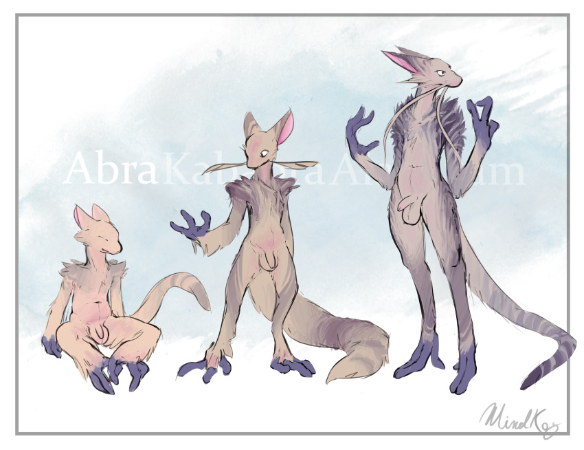 abra alakazam anthro flaccid furry kadabra lineup male male_only mindkog nintendo nude original_character penis pokemon text uncut video_games