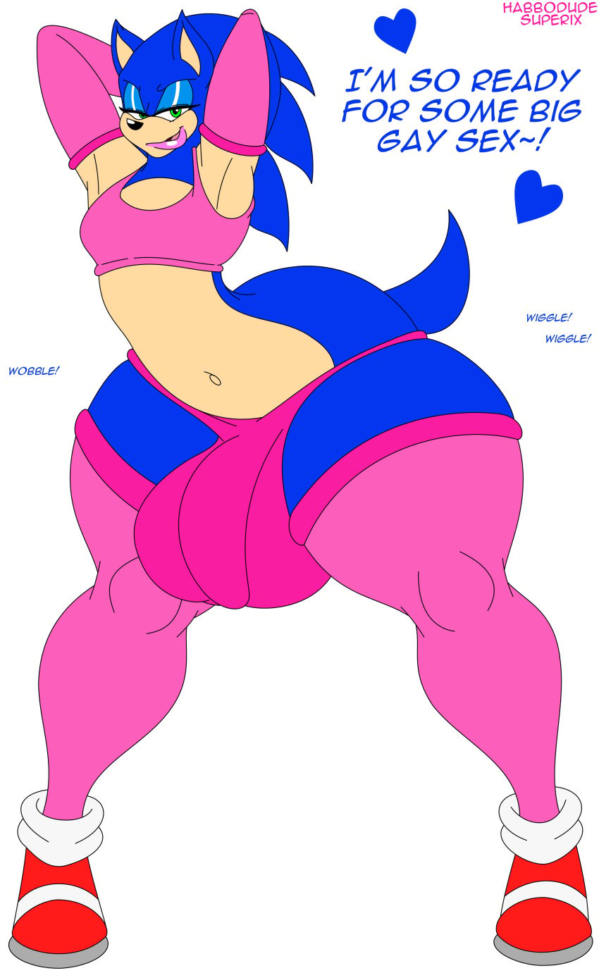 1boy alternate_body_type androgynous balls balls_in_panties bimbo blue_fur bulge edit eyeshadow femboy feminine_male girly habbodude hourglass_figure huge_ass large_ass lipstick male male_only penis penis_in_panties solo sonic_(series) sonic_the_hedgehog stockings superix supersonicrulaa thong trap wide_hips xsuperix