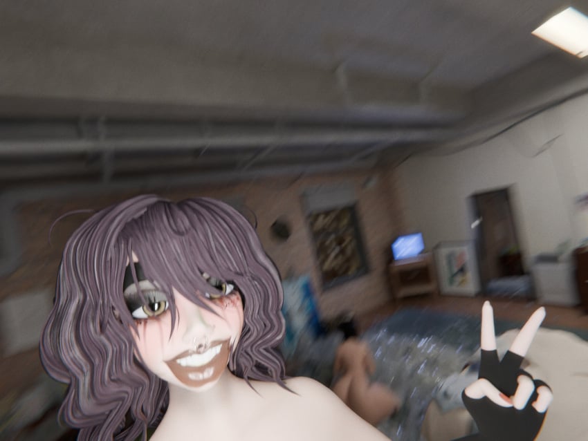 3d animated blender dawgbomb futa_only futanari goth_girl huge_balls huge_breasts huge_cock masturbation