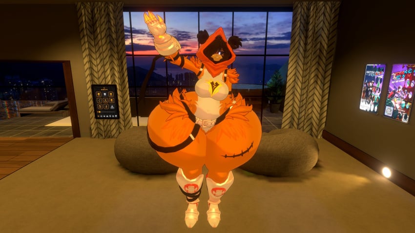 1girls big_breasts breasts conniethefox female fortnite furry huge_breasts hyper nonarycubed raven_team_leader raven_team_leader_(cuddly) raven_team_leader_(fortnite) solo solo_female thick_thighs vrchat wide_hips