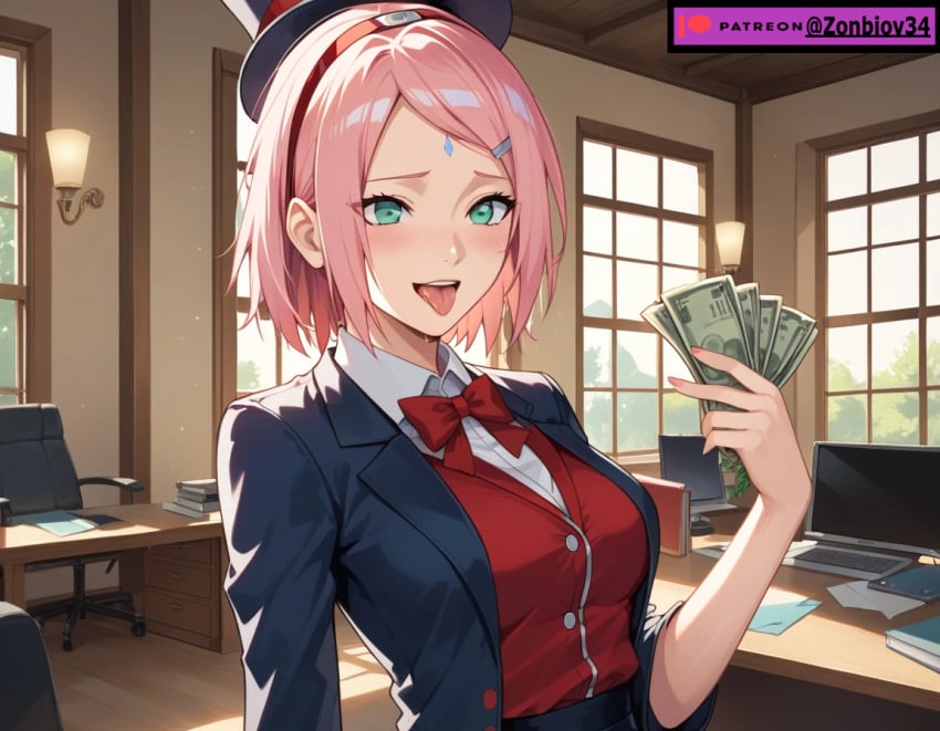 ai_generated money naruto naruto_(series) naruto_shippuden sakura_haruno sex zonbiov34