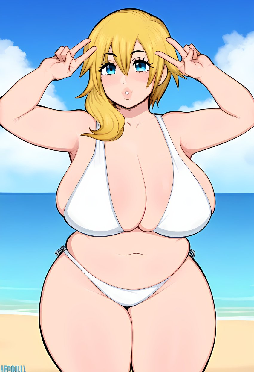 ai_generated chubby huge_breasts kingdom_hearts namine white_bikini